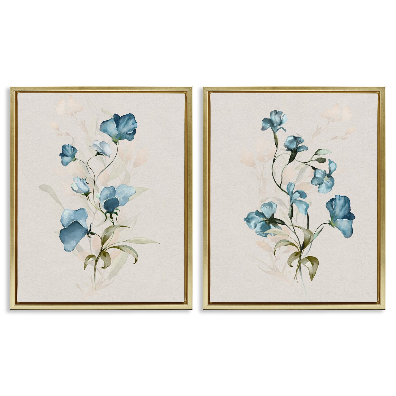 Stupell Industries Blue Botanical Herbs 2pc Floating Frame Set Design by Susan Jill